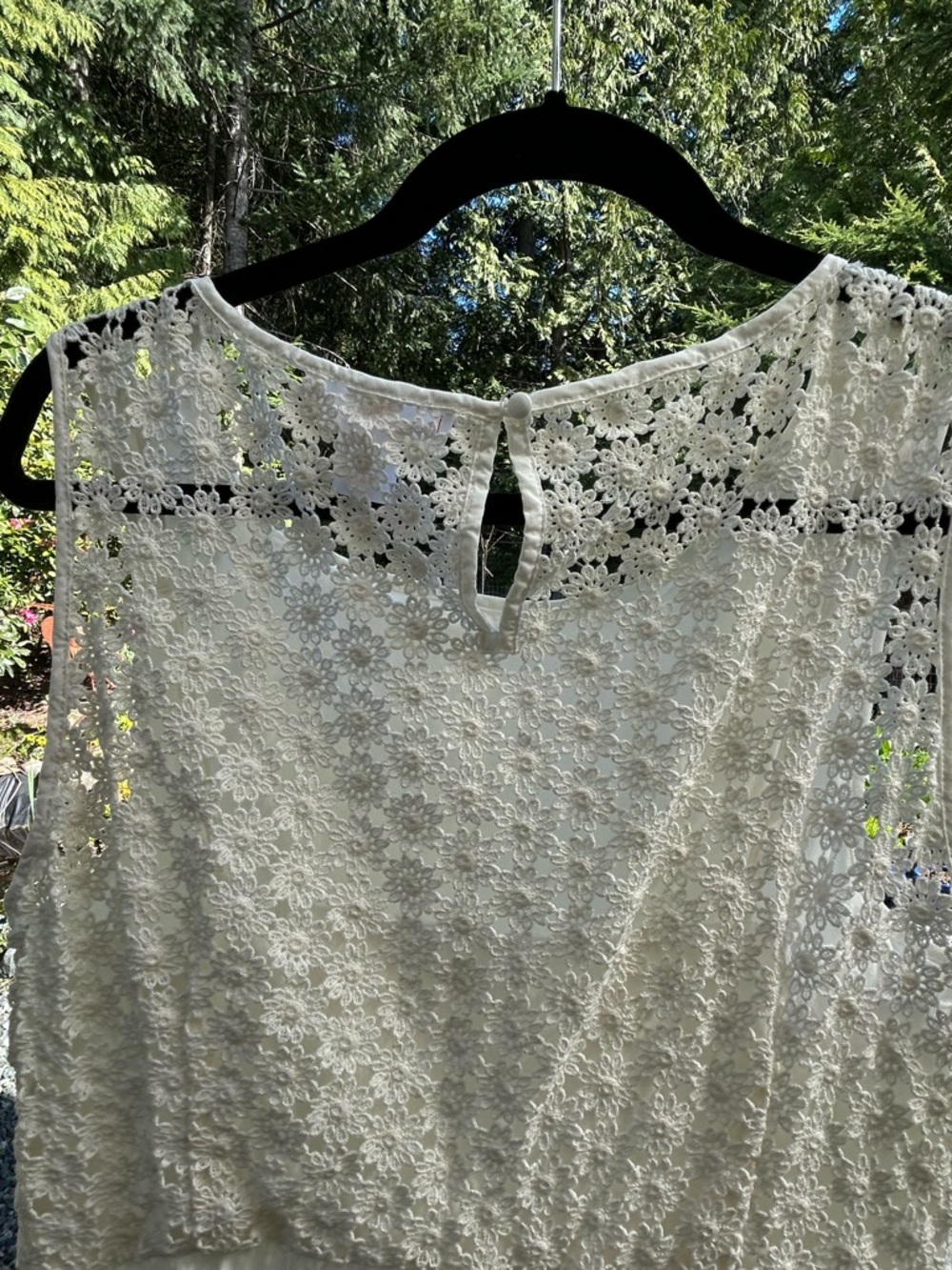 Ivory Crochet Lace-Bodice Dress